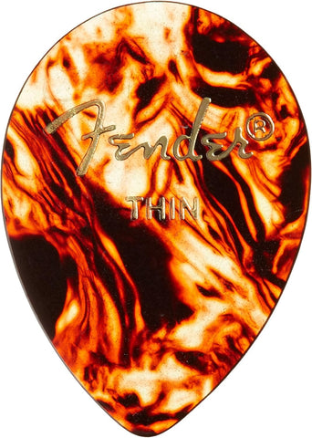 Fender Classic Celluloid Guitar Picks 347 Shape, Guitar Accessories, Tortoise Shell, Medium, 12-Pack