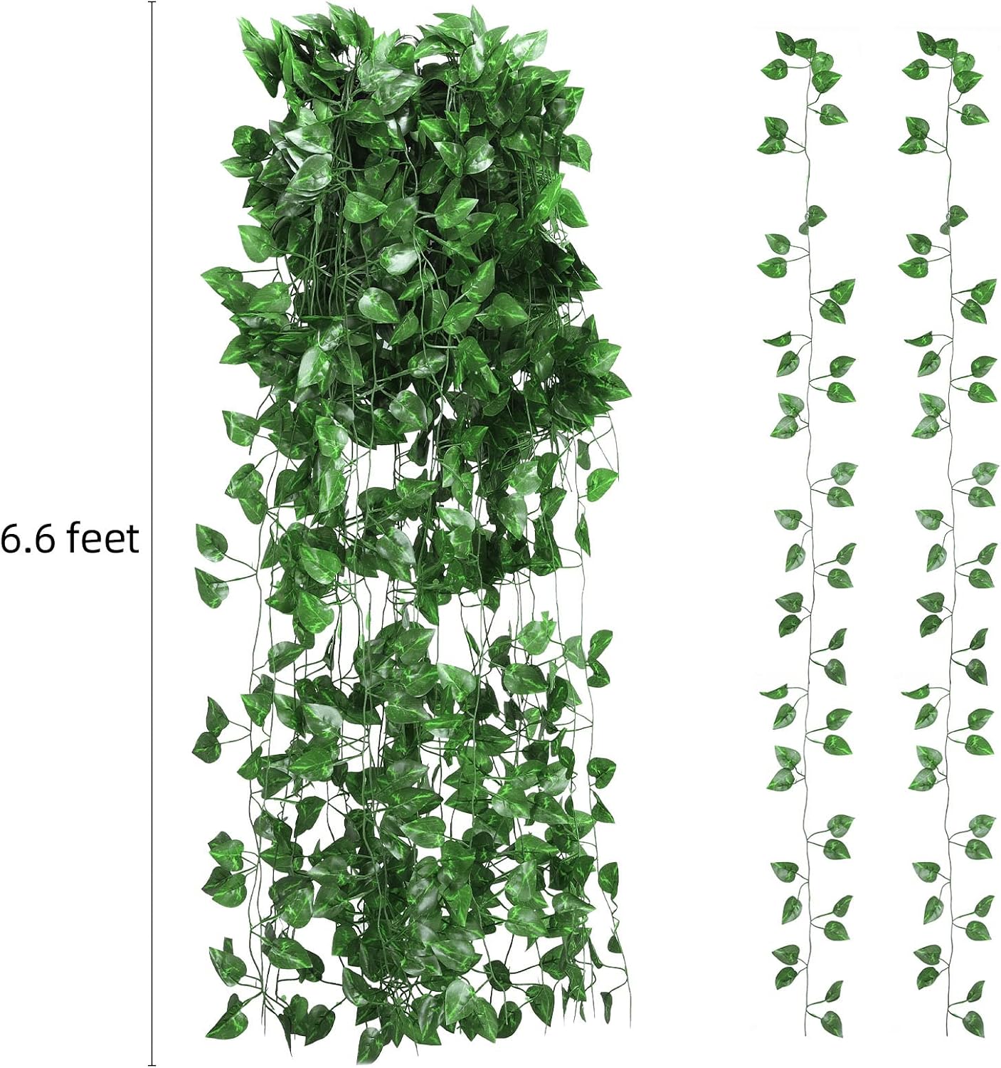 Tbestmax 237 Feet 36 Pack Artificial Ivy Leaf Plants, Green Vine Leaves, Greenery Hanging Garland, Fake Foliage Flowers for Home Kitchen Garden Office Wedding Wall Decor