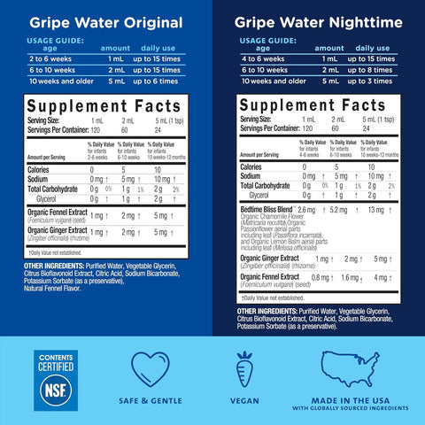Mommy's Bliss Gripe Water Day & Night Combo, 1 Month+, 4 Fl Oz (Pack of 2)
