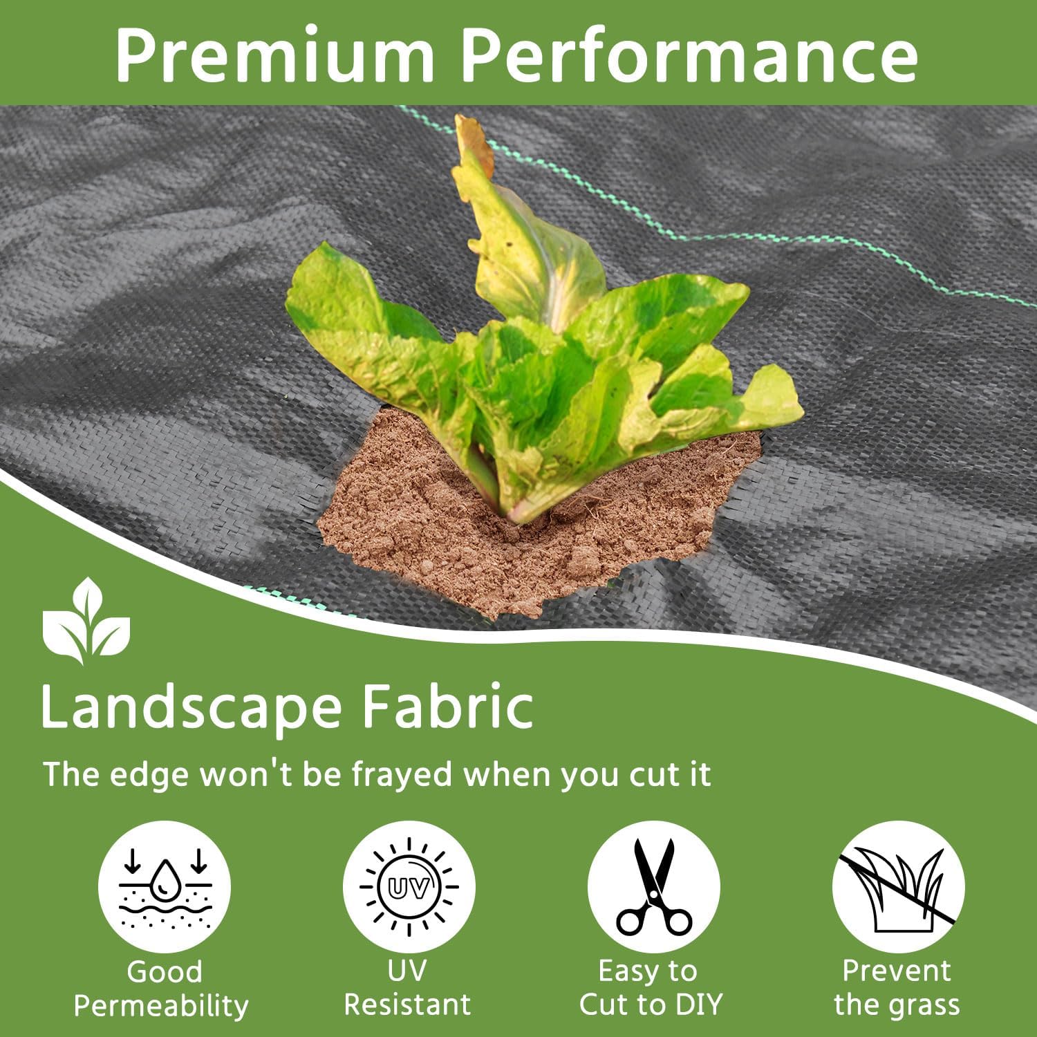 Pattiumo Weed Barrier Fabric 3x180FT Landscape Fabric 3.2oz Weed Barrier Fabric Heavy Duty for Landscaping Fabric Garden Fabric Weed Barrier Weed Blocker Garden Bed Cover, Commercial Driveway