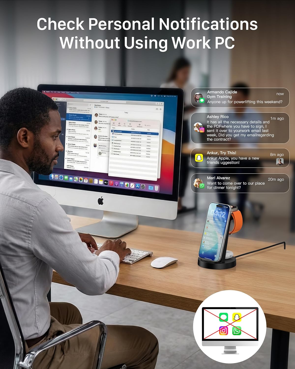 Anlmz 3 in 1 Charging Station - Wireless Charger for Apple Multiple Devices