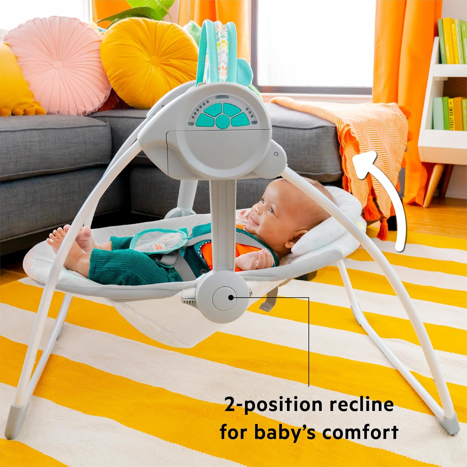 Bright Starts Whimsical Wild Portable Baby Swing, Newborn to 9 Months