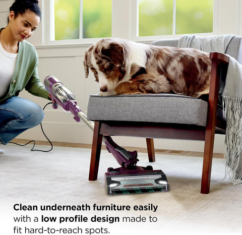 Shark PowerDetect Corded Stick Vacuum, HEPA, Pet Hair, Purple, HZ4001AMZ