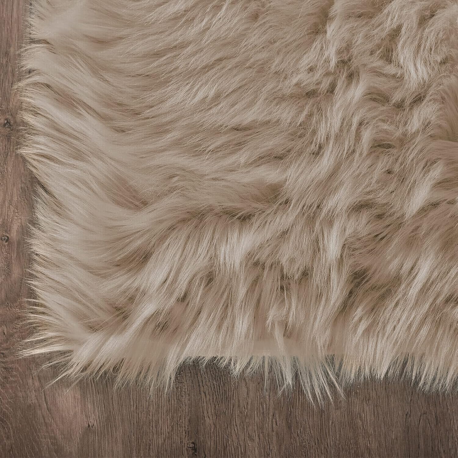 Latepis 2x3 Brown Beige Small Faux Fur Rug Fluffy Furry Rugs Throw Rug Washable Shag Plush Soft Rugs for Living Room Bedroom and Dorm