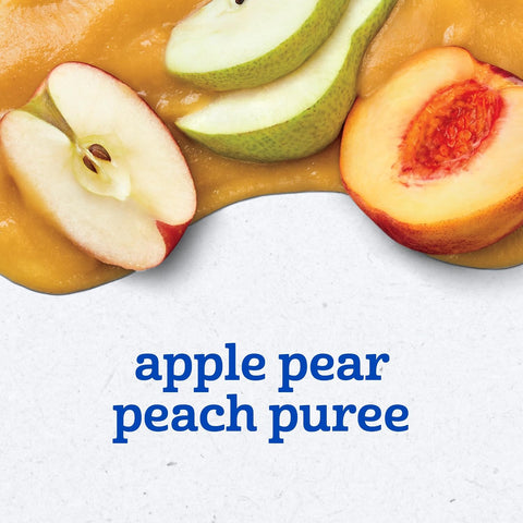 Gerber Stage 2 Apple Pear Peach Pouch, 3.5 Oz, 12 Pack
