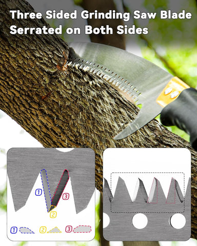 8.5FT Pole Saw with Adjustable Length for Tree Trimming, Lightweight Manual Pruning Saw with Mn Steel Blade, Long Extension Branch Cutter Long Pole for Yard, Garden, Patio and Forestry Use