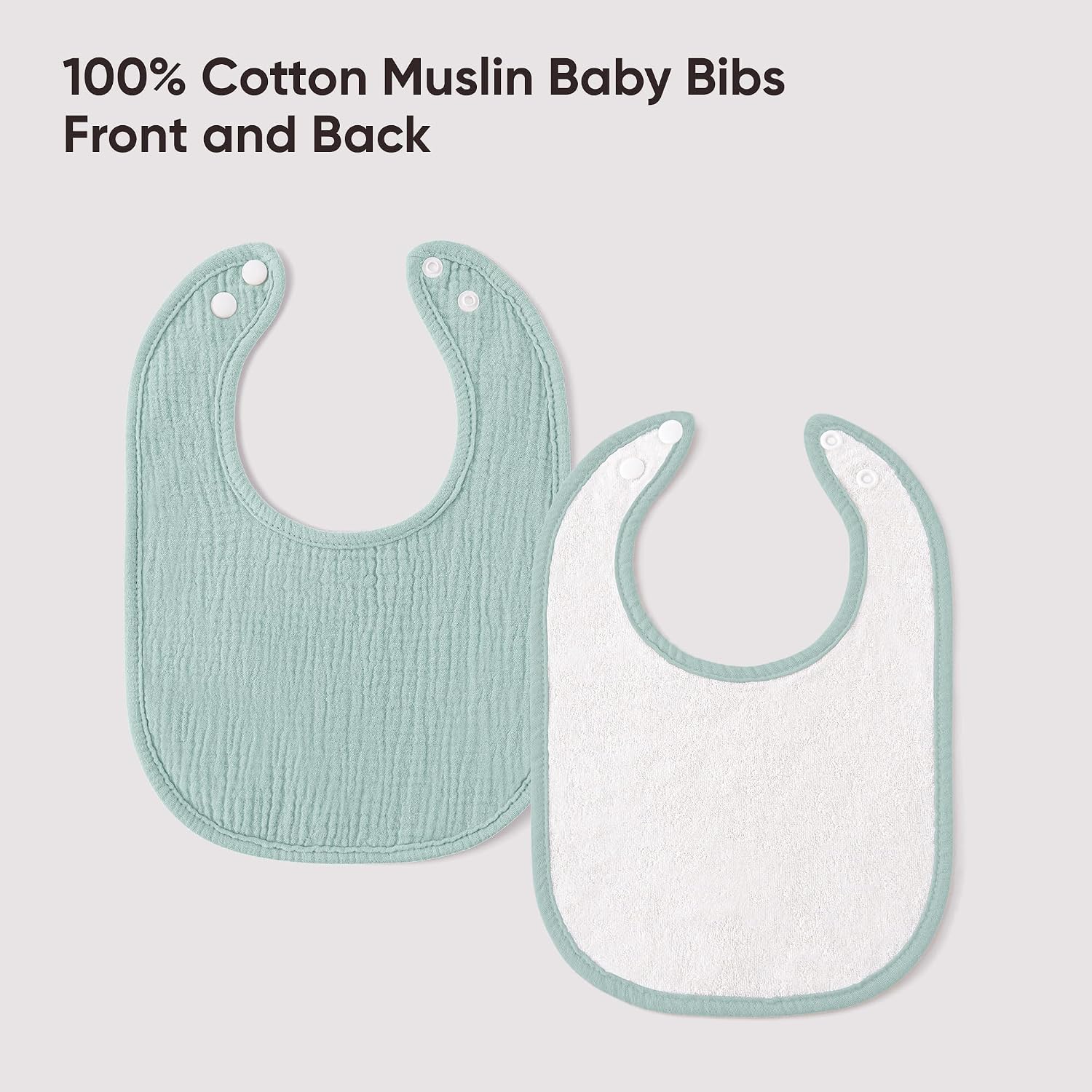 Bearmoss Baby Bibs for Drooling and Teething 100% Cotton Muslin Bibs