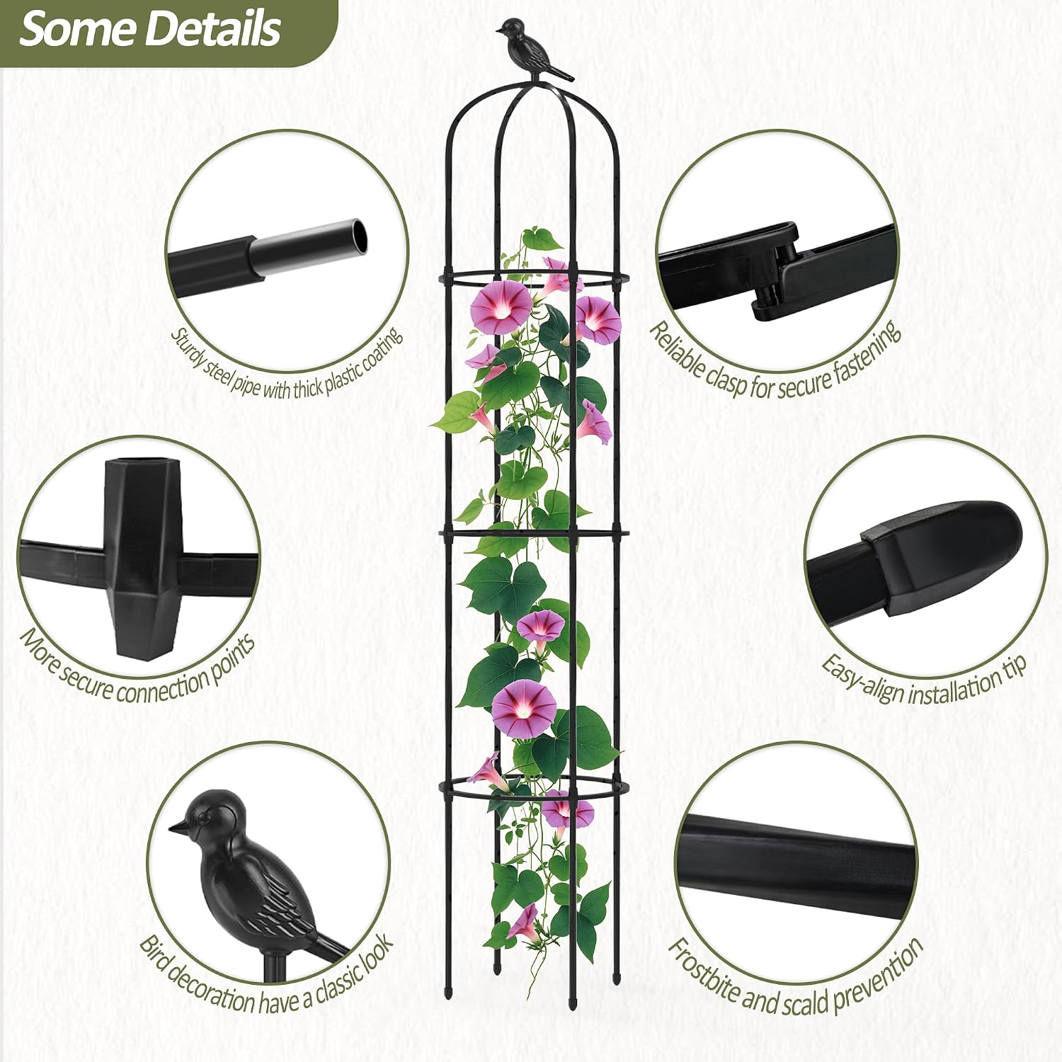Garden Obelisk Trellis for Climbing Plants Outdoor 69" H (2 Pack)