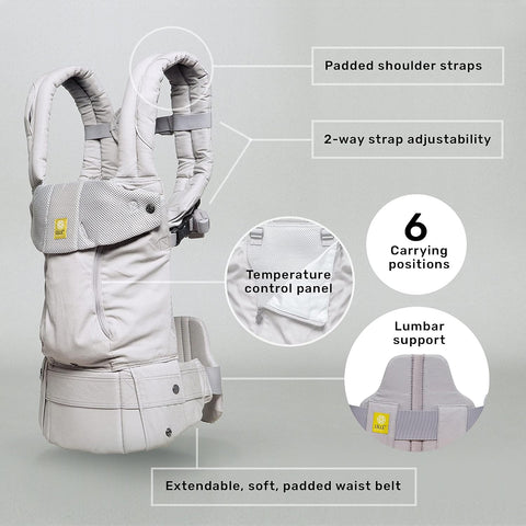 LÍLLÉbaby Complete All Seasons Ergonomic 6-in-1 Baby Carrier Infant to Toddler with Lumbar Support (7-45 Pounds), 360 Degree Baby Wearing & Multi-Position, Inward & Outward Facing (Stone)