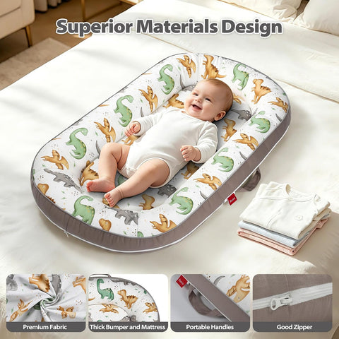 BUTOA Baby Lounger, Portable Infant Support Cushion for Newborn 0-24 Months