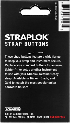 Jim Dunlop Straplok® Dual Design Strap Button Set - Nickel