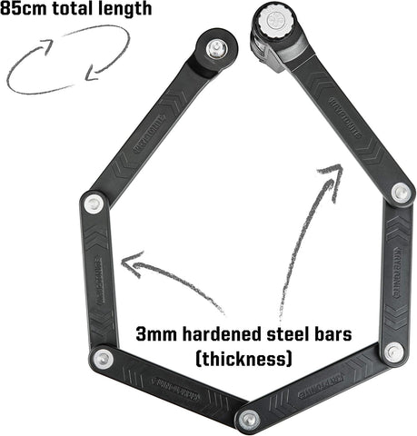 Kryptonite Keeper 585 Folding Combo Bike Lock, 4-Digit Resettable, 85cm