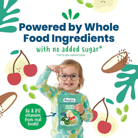 Amara Organic Sweet Greens & Banana Brain Blend Superfood Smoothie Melts