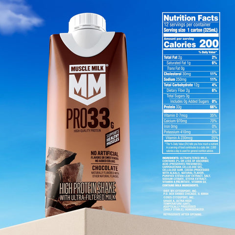 Muscle Milk Pro Liquid High Protein Shake, Chocolate, 11 Fl Oz (Pack of 12)