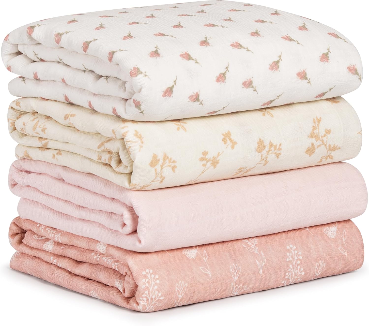 Muslin Swaddle Blankets for Newborn, Cotton Receiving Blanket