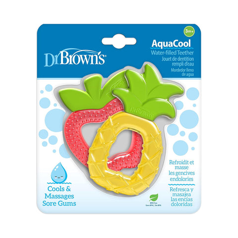 Dr. Brown's AquaCool Water-Filled Teether, Apple Pineapple, 3m+, 2-Pack