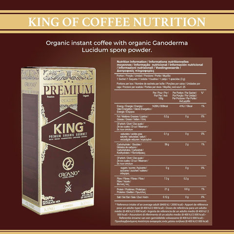 ORGANO King of Coffee, 100% Certified Ganoderma Lucidum (25 Sachets)