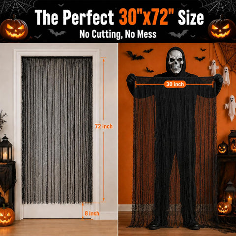 Halatool 6 Pcs Creepy Cloth, 30 x 72 Inch Black Cheesecloth Halloween Decor