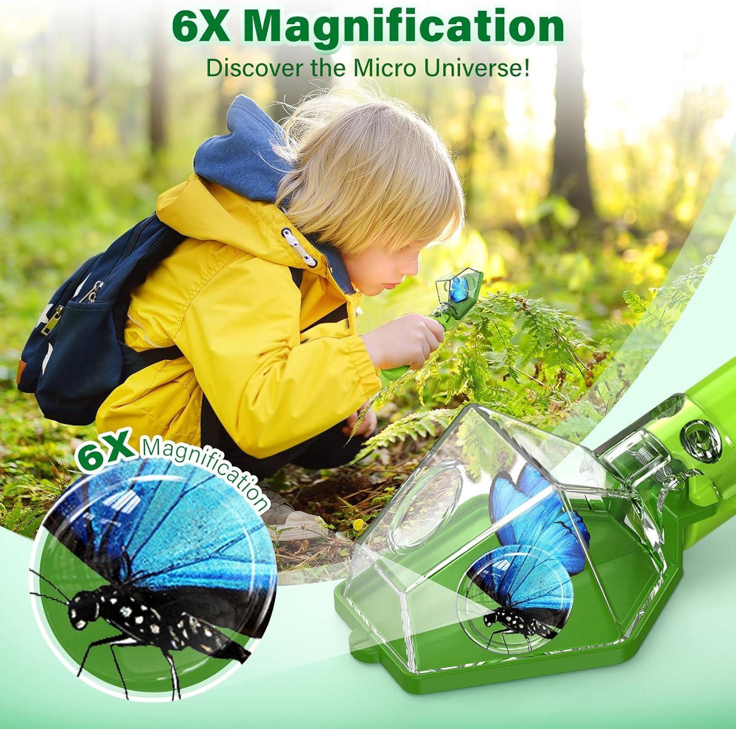 Bug Catcher for Kids with 6X Magnifier, STEM Educational Exploration Toys