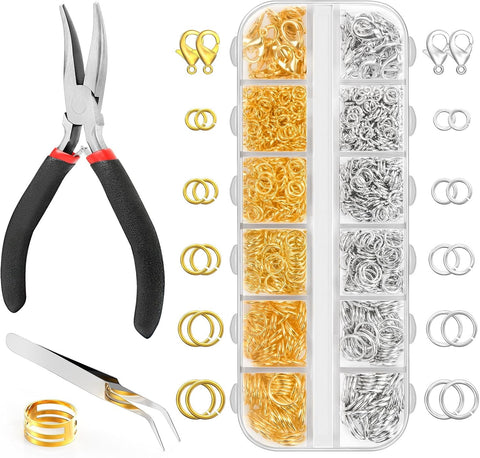 1200Pcs Jump Rings for Jewelry Making Supplies, Jewelry Pliers Set