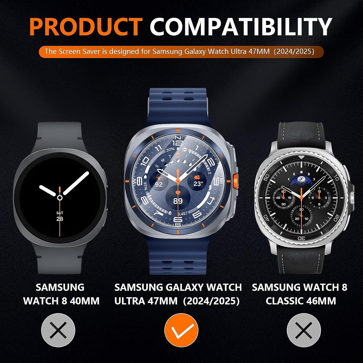 Suoman 4-Pack for Samsung Galaxy Watch Ultra 47mm Screen Protector