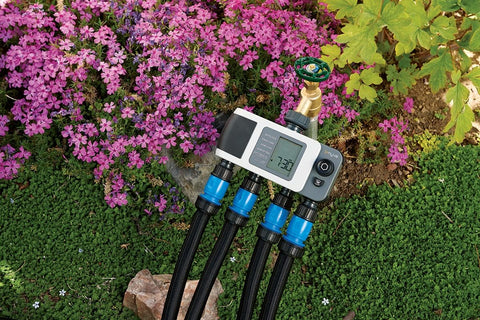 Orbit B-hyve XD 4-Port Smart Hose Watering Timer - App Controlled - Smart WeatherSense - Bluetooth Sprinkler Timer with Remote Control - Multi Outlet Yard Irrigation System - 24634