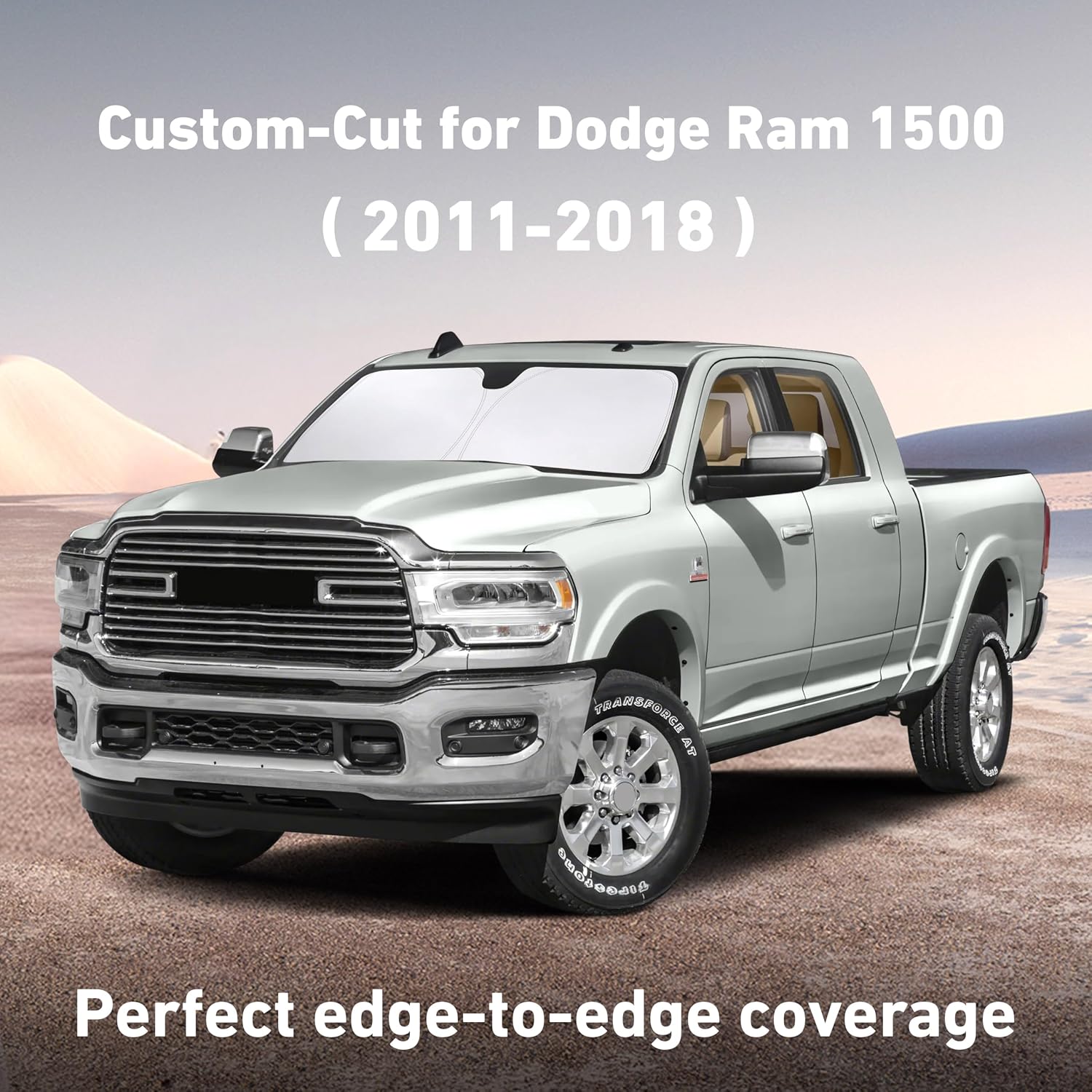 EcoNour Windshield Sunshade Compatible for Dodge Ram 1500 2011-2017 2018