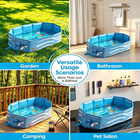 Toddler Bathtub for Shower, Portable & Foldable Bathtub for Kids