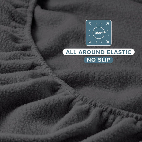 Bare Home Super Soft Fleece Fitted Sheet (King, Grey)