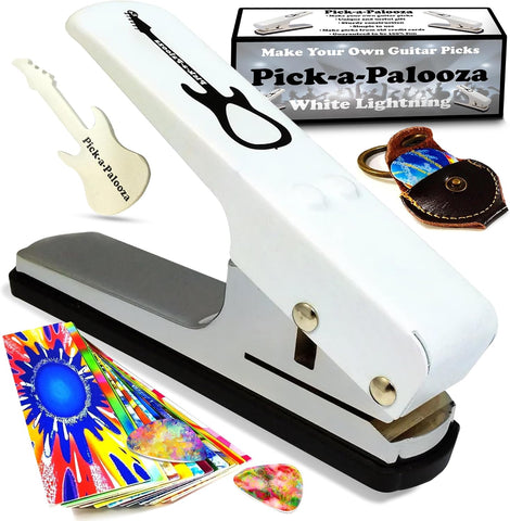 DIY Guitar Picks Punch Mega Pack with Pick Punch Tool- White