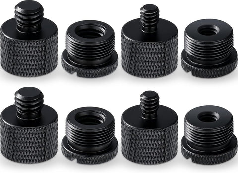 Moxweyeni 8pcs Mic Stand Adapter Screw Thread Adapter for Microphone, Black