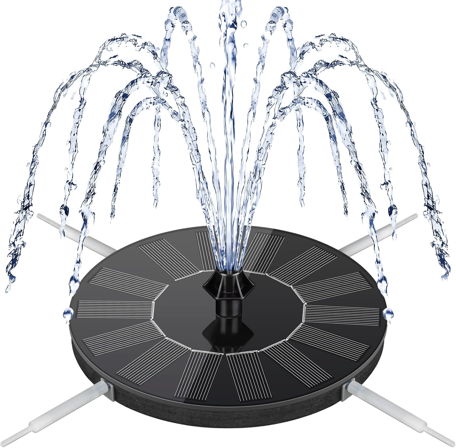 Mademax Solar Bird Bath Fountains, Upgrade 1.4W Solar Fountain Pump with 8 Nozzles & 4 Brackets, Free Standing Floating Solar Powered Water Fountain Pump for Bird Bath, Garden, Pond, Pool, Outdoor