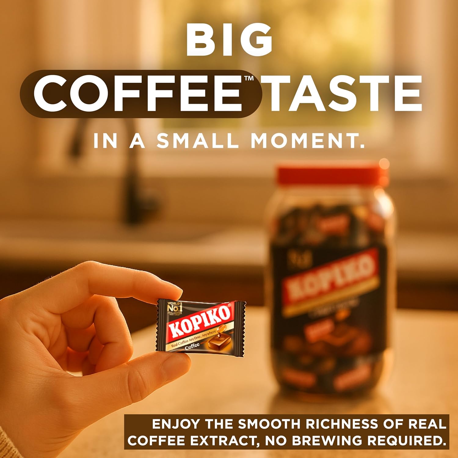 Kopiko Coffee Candy – Bold-Tasty Hard Candy from Indonesia with Real Coffee Extract – A Satisfying Boost for On-the-Go Energy (28.2oz Jar)