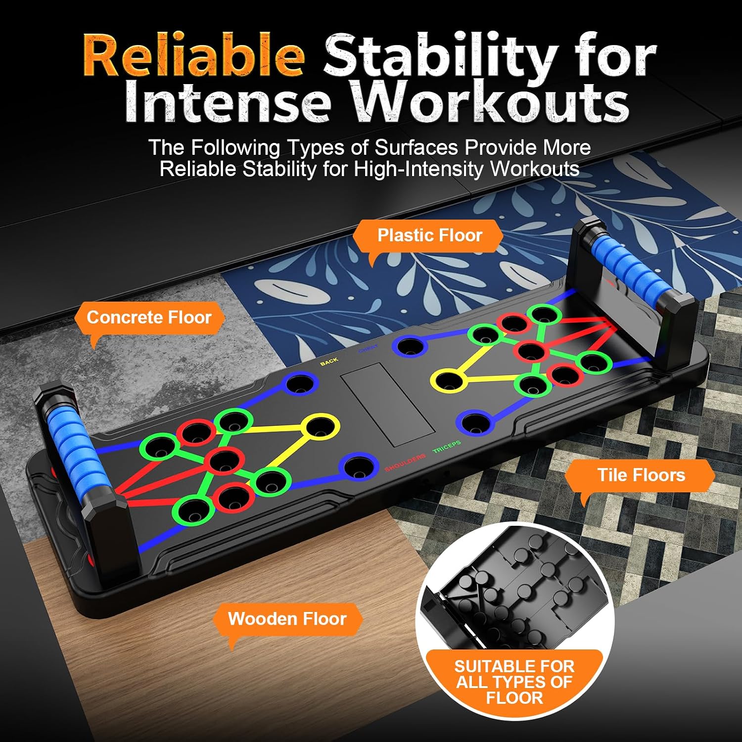 IUT Solid Push Up Board 15 in 1 Home Workout Equipment Multi-Functional Pushup Stands System Fitness Floor Chest Muscle Exercise Professional Equipment Burn Fat