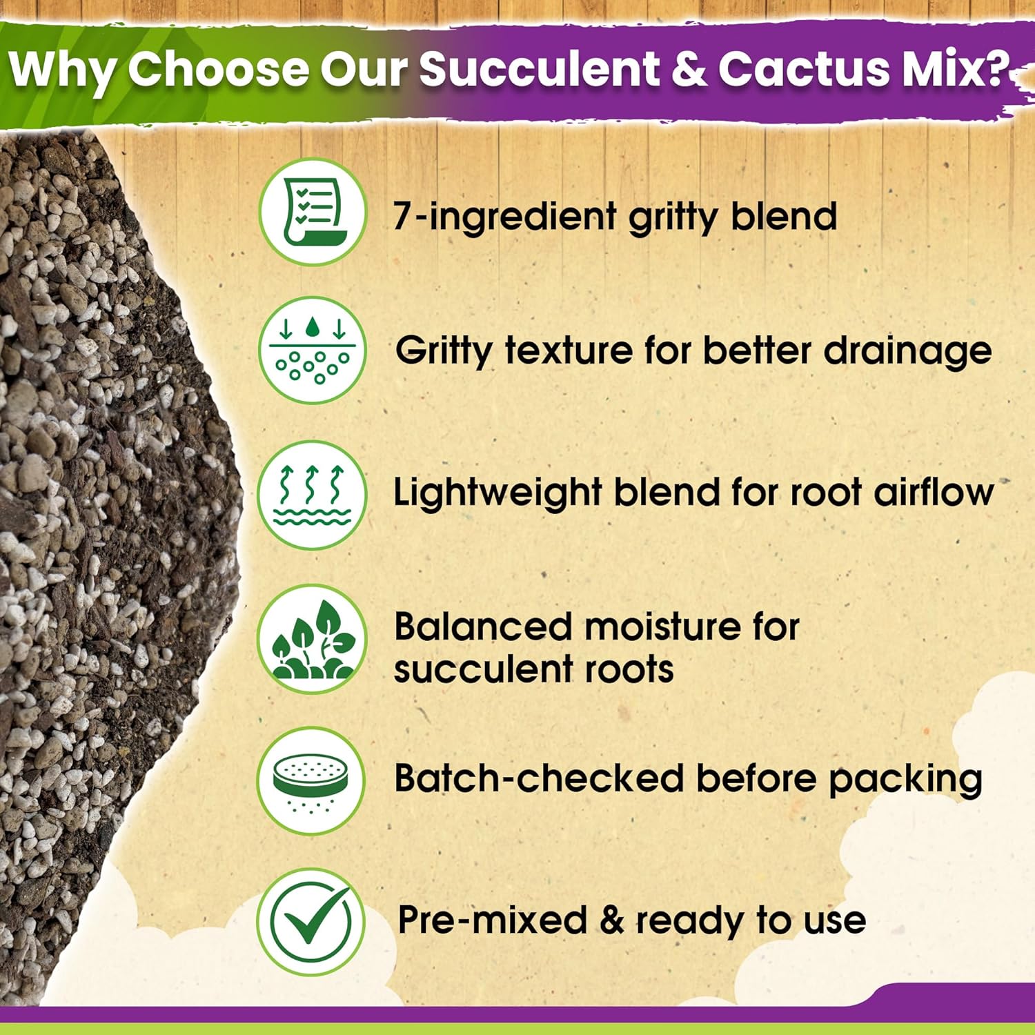 DUSPRO 7-in-1 Succulents & Cactus Soil Mix, Pre-Mixed & Ready to Use, 8 QT