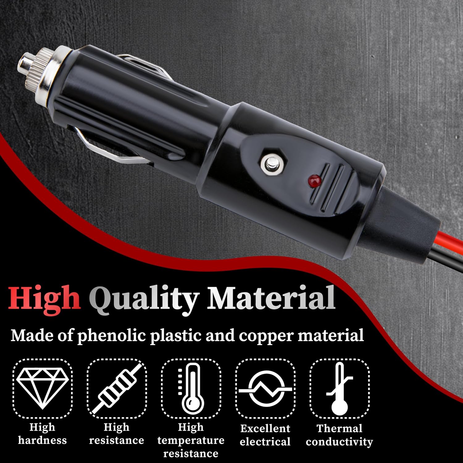 BFXM 12AWG Heavy Duty Cigarette Lighter Plug, 12v Plug with 3.3FT Wire