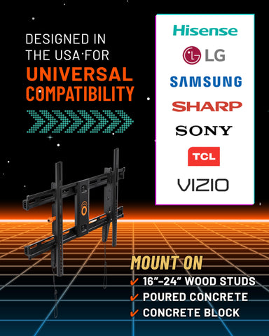 ECHOGEAR Wall Mount TV Bracket for TVs Up to 90" - Low Profile Design Tilts to Eliminate Glare - Includes Drilling Template & Can Be Leveled After Install - UL Listed for Safety