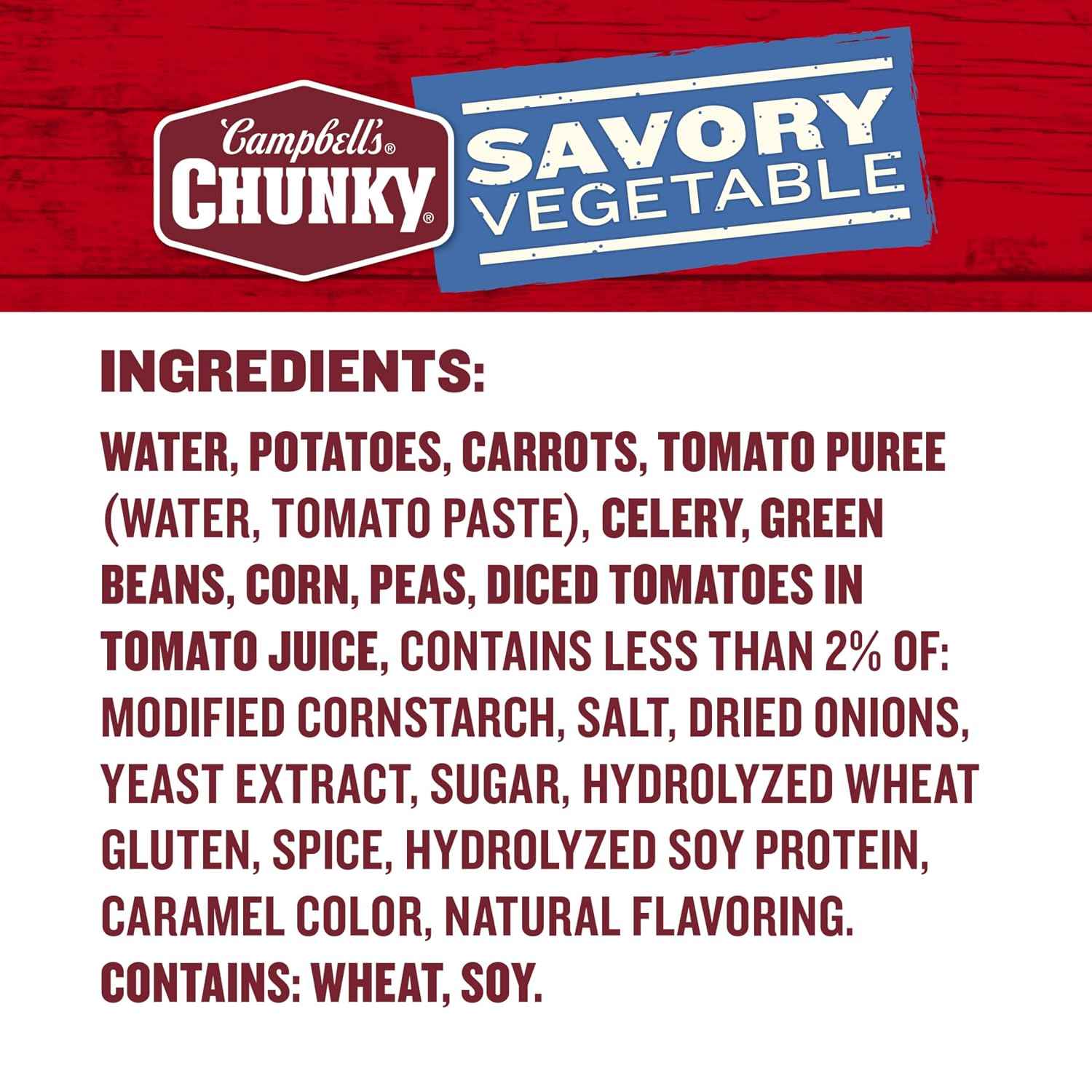 Campbell’s Chunky Soup, Savory Vegetable Soup, 18.8 Oz Can (Case of 12)