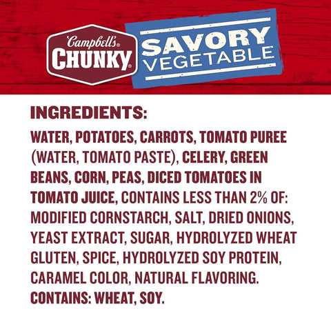 Campbell’s Chunky Soup, Savory Vegetable Soup, 18.8 Oz Can (Case of 12)