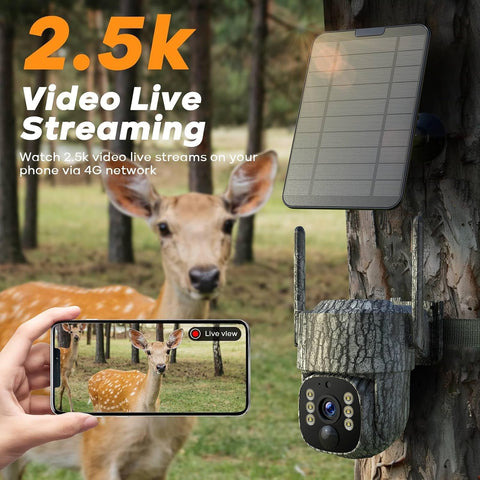 4G LTE Cellular Trail Camera 2 Pack, Human Auto Tracking with 2,5K HD Live