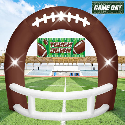 8FT Brown White Inflatable Football Helmet Arch with LED Lights