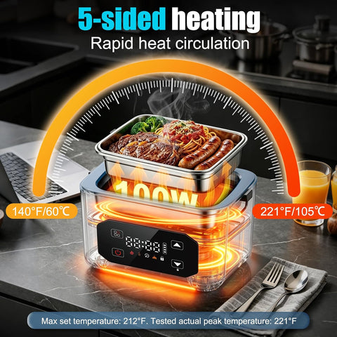 CHAREADA Electric Lunch Box, 24000mAh Battery Powered Heated Lunch Box