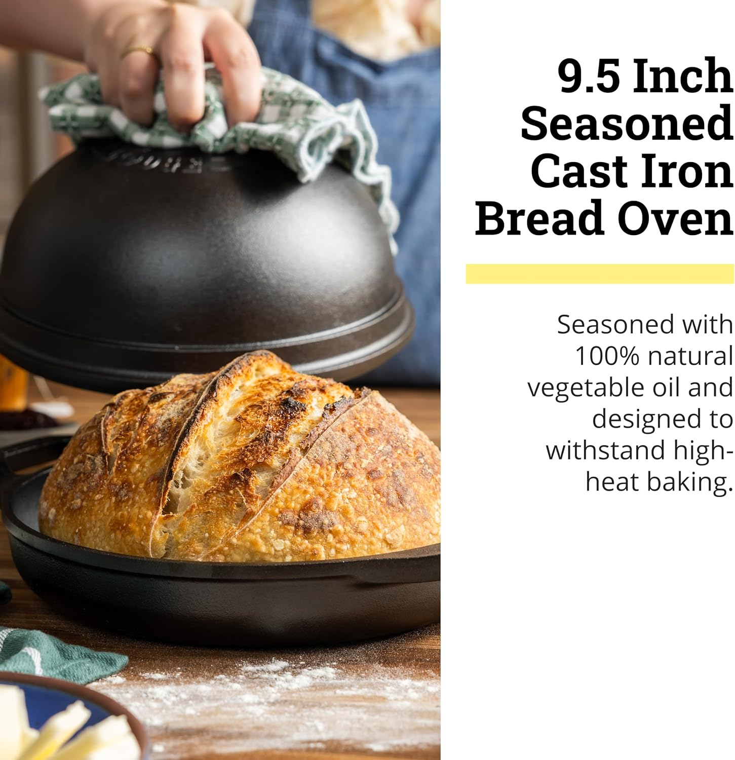 Lodge Chef Collection 9.5-Inch Seasoned Cast Iron Bread Oven