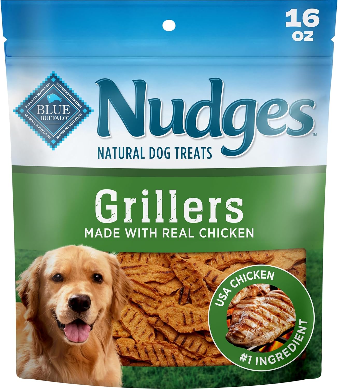 Blue Buffalo Nudges Grillers Chicken Dog Treats, 16 oz