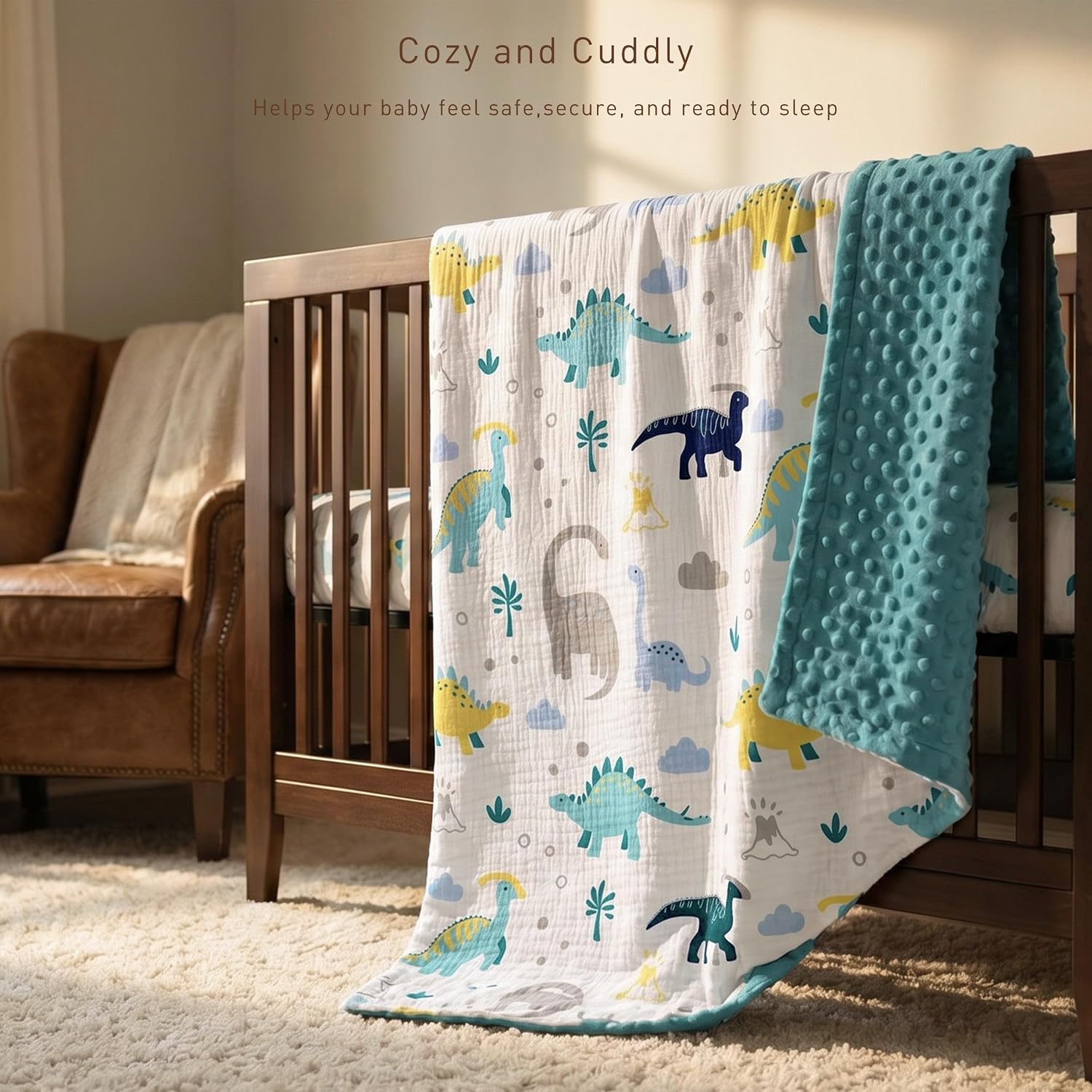 GLLQUEN BABY Muslin Baby Blankets for Boys, 2-Layer Toddler Blanket
