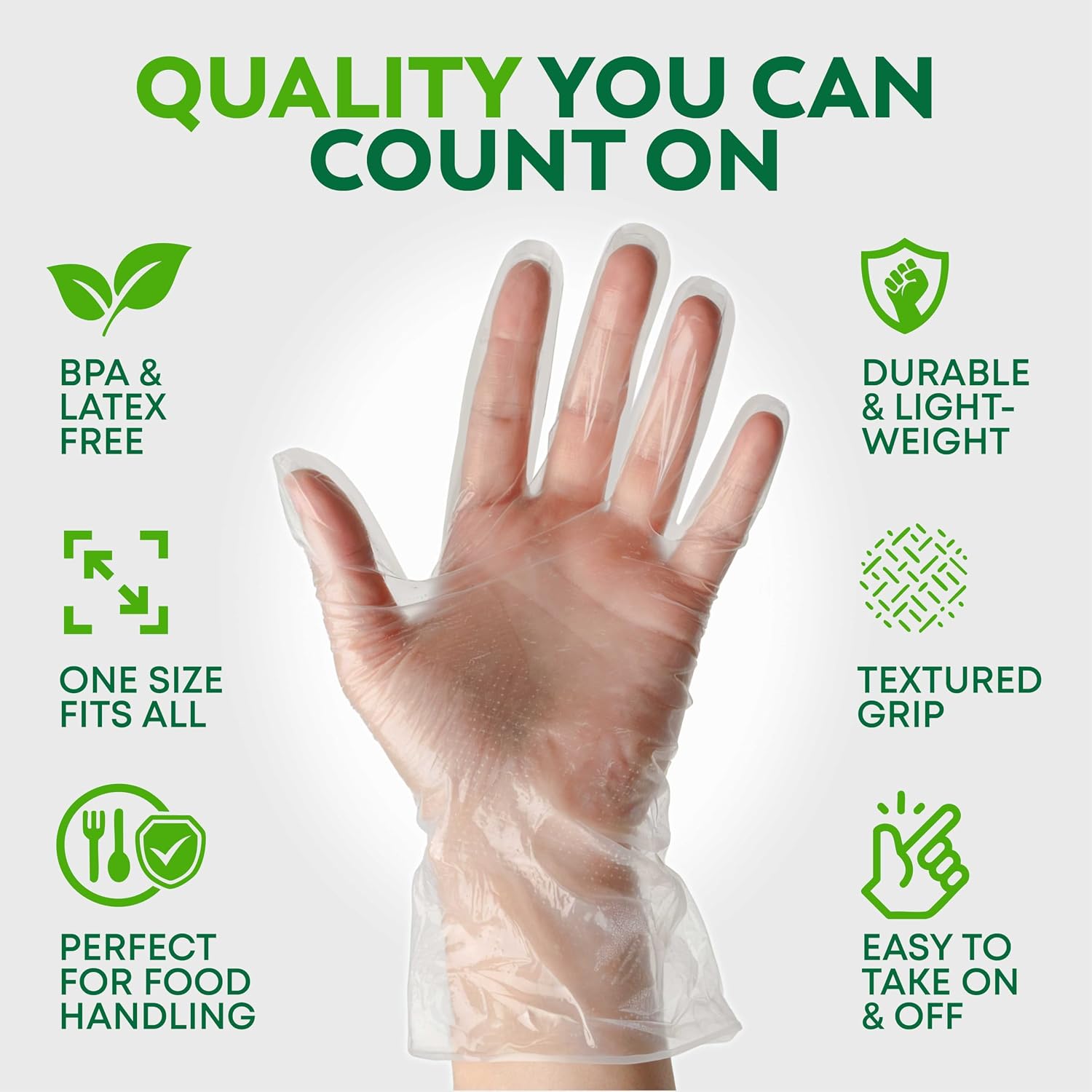 Keppi 600 Pack Disposable Food Prep Gloves – Clear Polyethylene, Latex- BPA & Powder-Free – Bulk Kitchen Gloves for Cooking, Catering, BBQ, Baking, Restaurant Food Handling