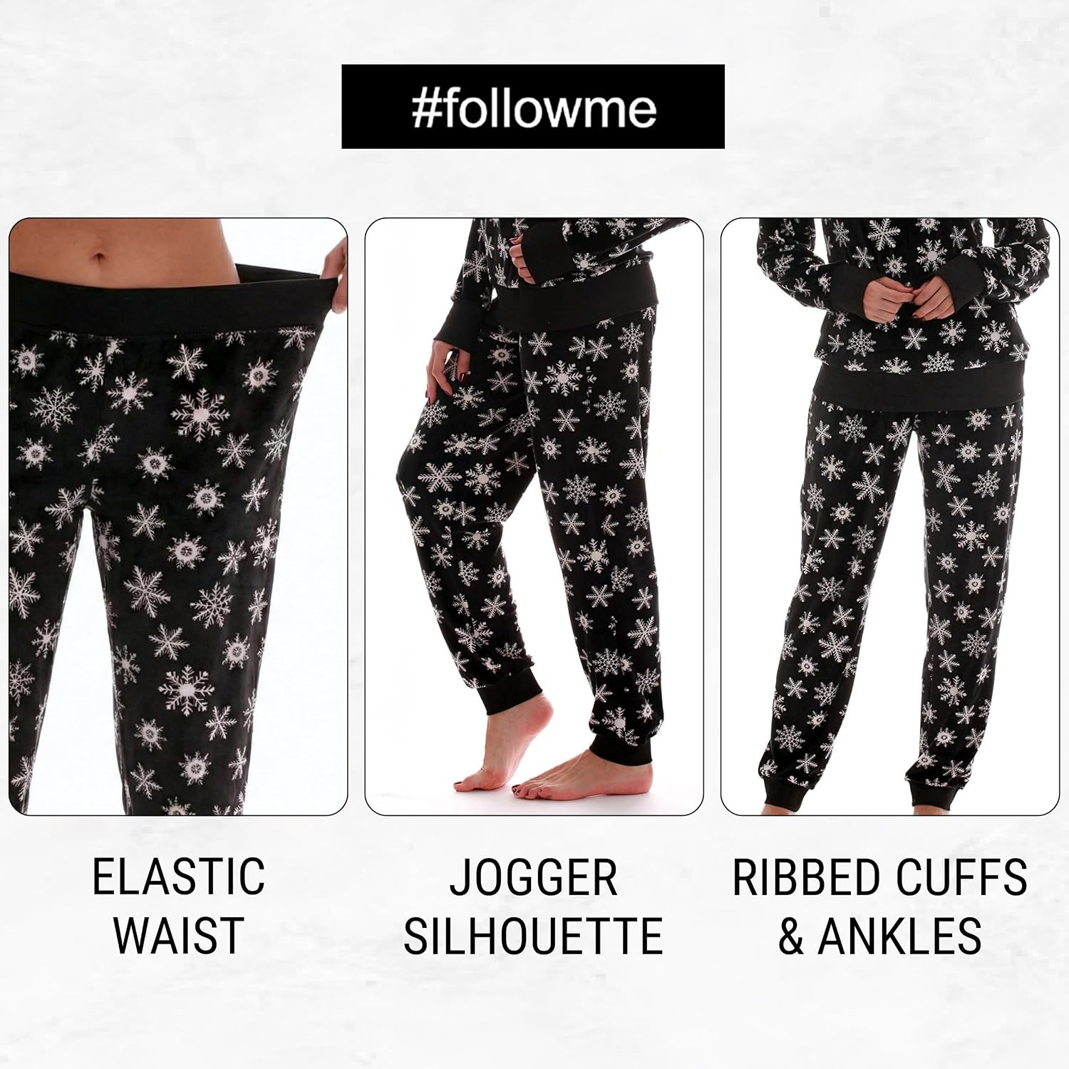 #followme Women’s Jogger Pajama Pants Set Ultra-Soft Velour PJs