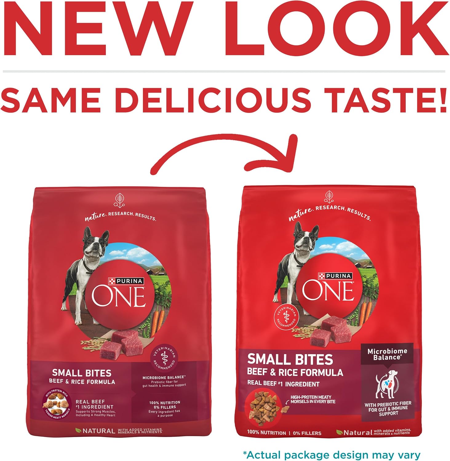 Purina ONE Small Bites Beef & Rice Dry Dog Food, 16.5 lb Bag