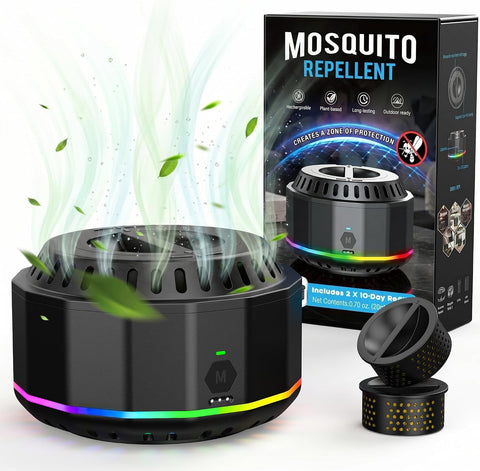 DEET-Free Electronic Mosquito Repellent Outdoor Patio (Black 2)