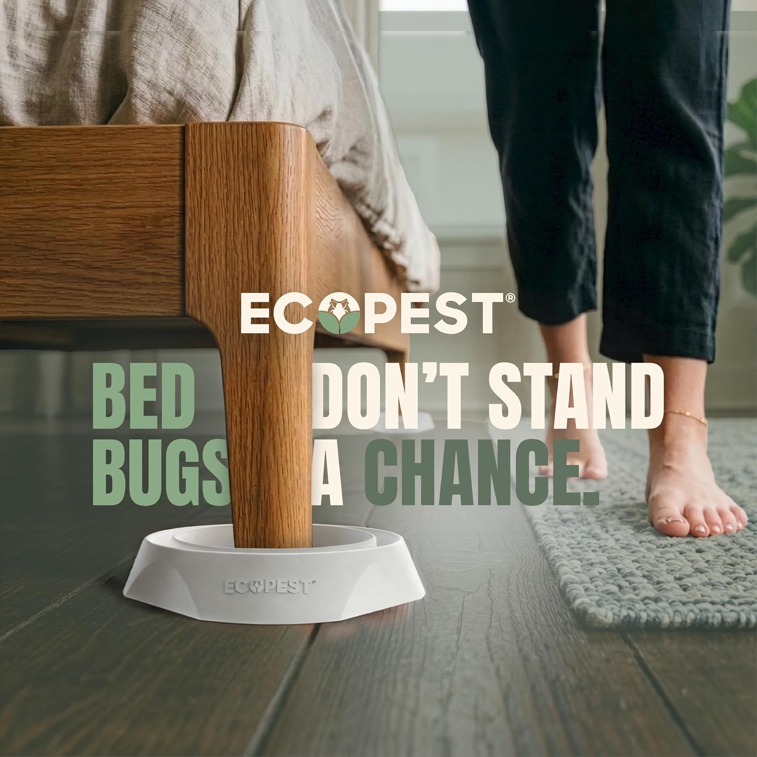 Bed Bug Interceptors - 4 Pack | Bed Bug Blocker (Pro) Interceptor Traps (White) | Eco Friendly Insect Trap for Bed Legs | No Chemicals or Pesticides | Monitor, Detector, and Trap for Bed Bugs